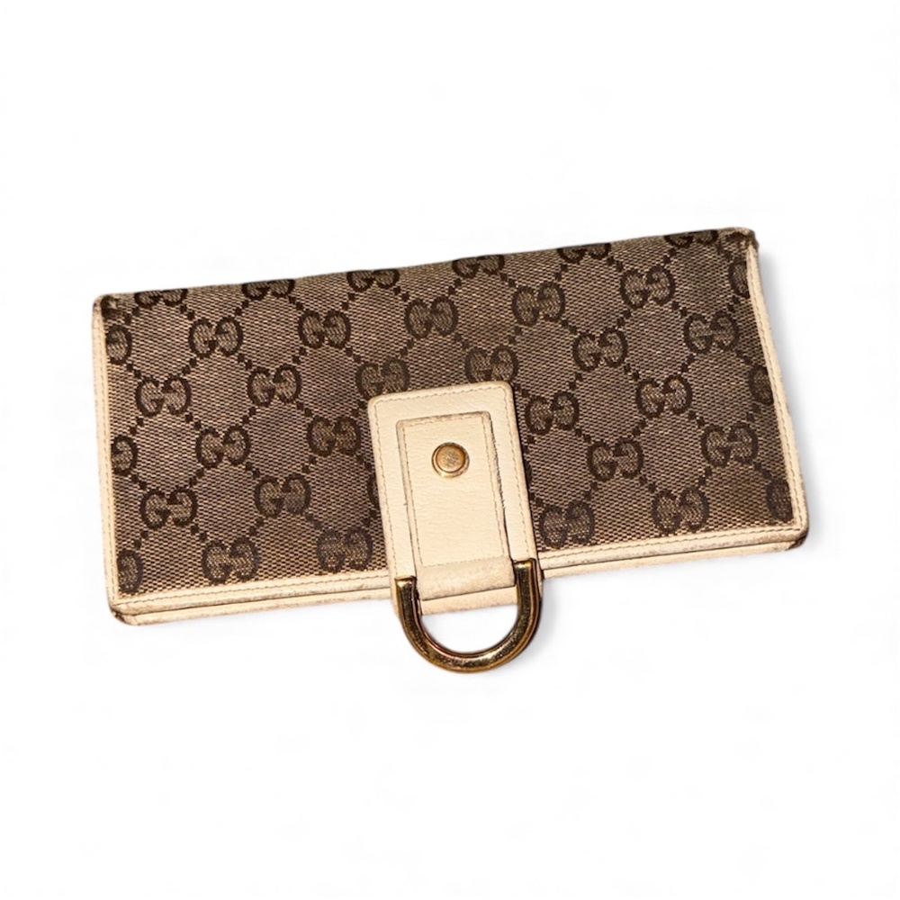 Gucci Vintage Monogram GG logo Long Folding Continental Wallet S